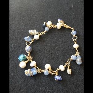 Handcrafted Brass Stone Bracelet